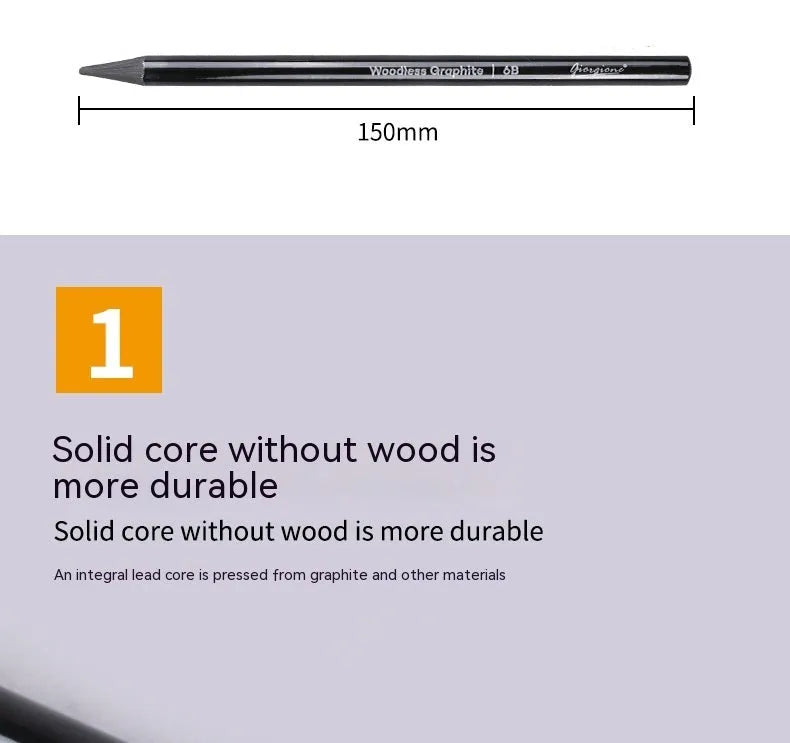 Graphite and carbonized pencil set showing six graphite pencils and three darker carbonized pencils on suction card packaging