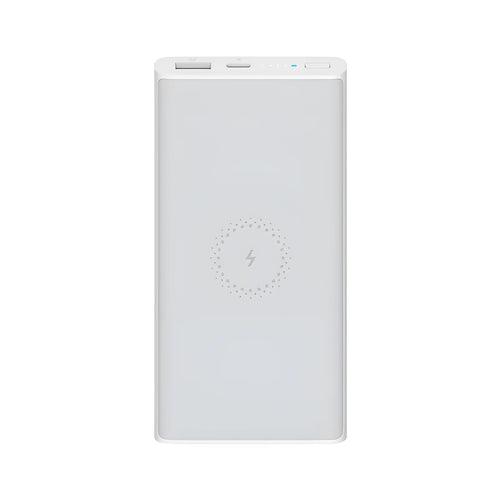 White or black 10000mAh power bank with USB-C and USB ports