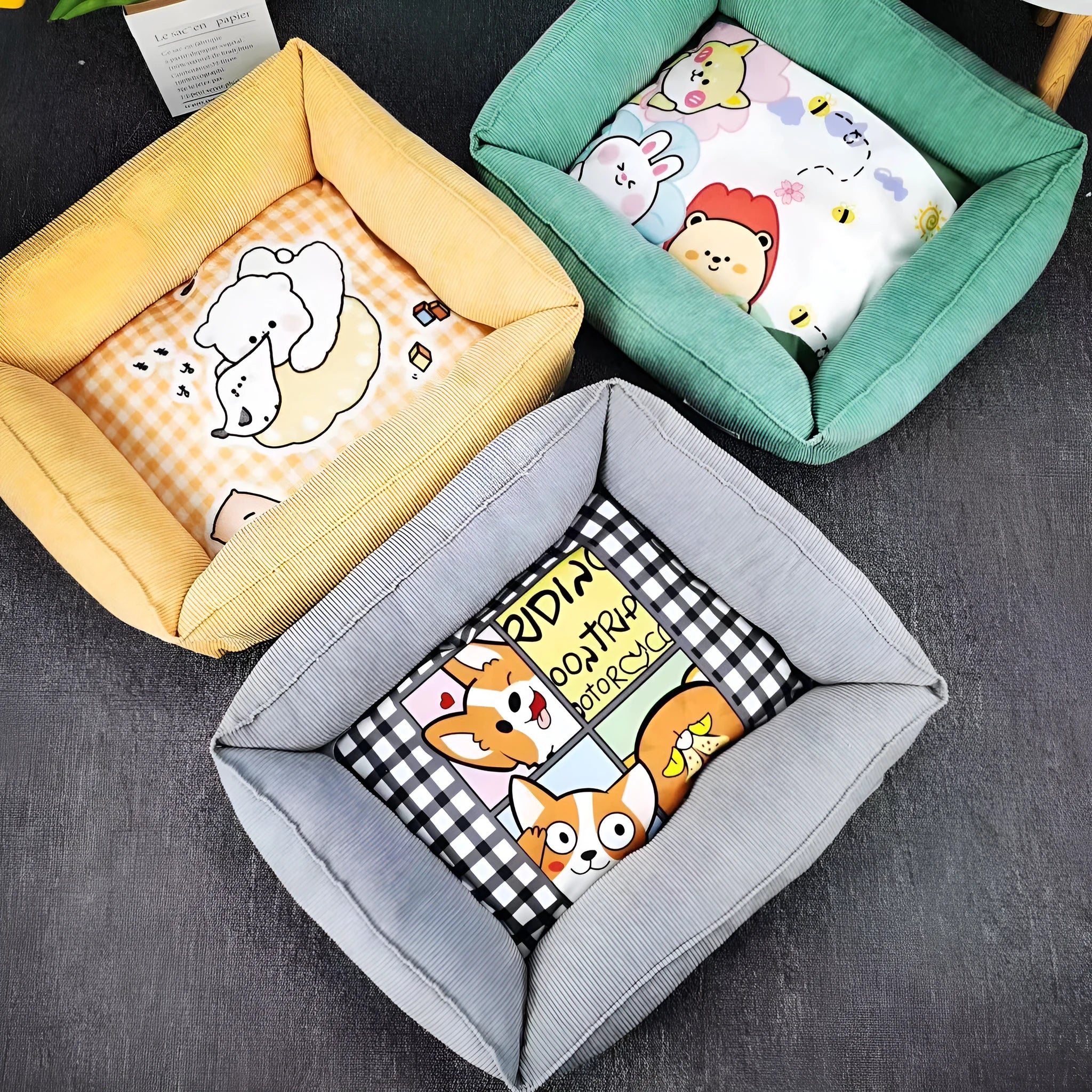 Cotton dog winter pet nest in light blue colour showing soft fabric texture and enclosed design