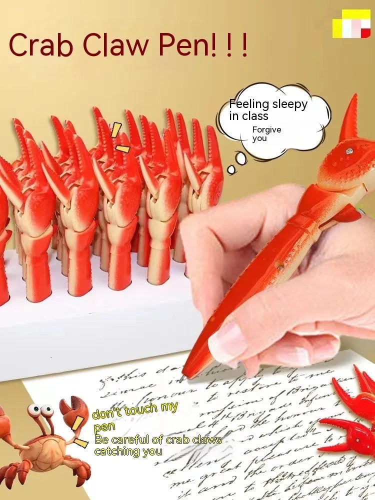 Crab claw mechanical action ballpoint pen with pressing can clip mechanism