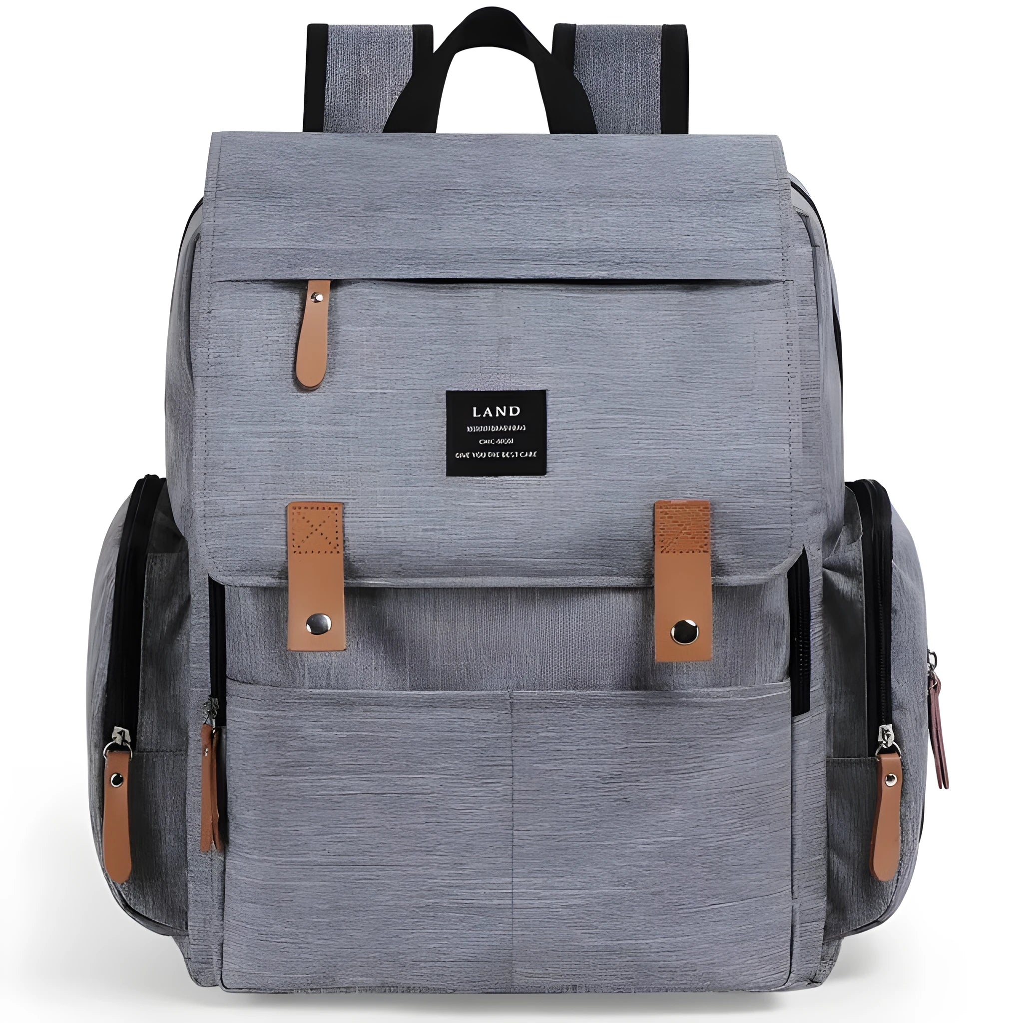Land Mommy MPB86 large capacity oxford cloth diaper backpack with changing mat in grey colour