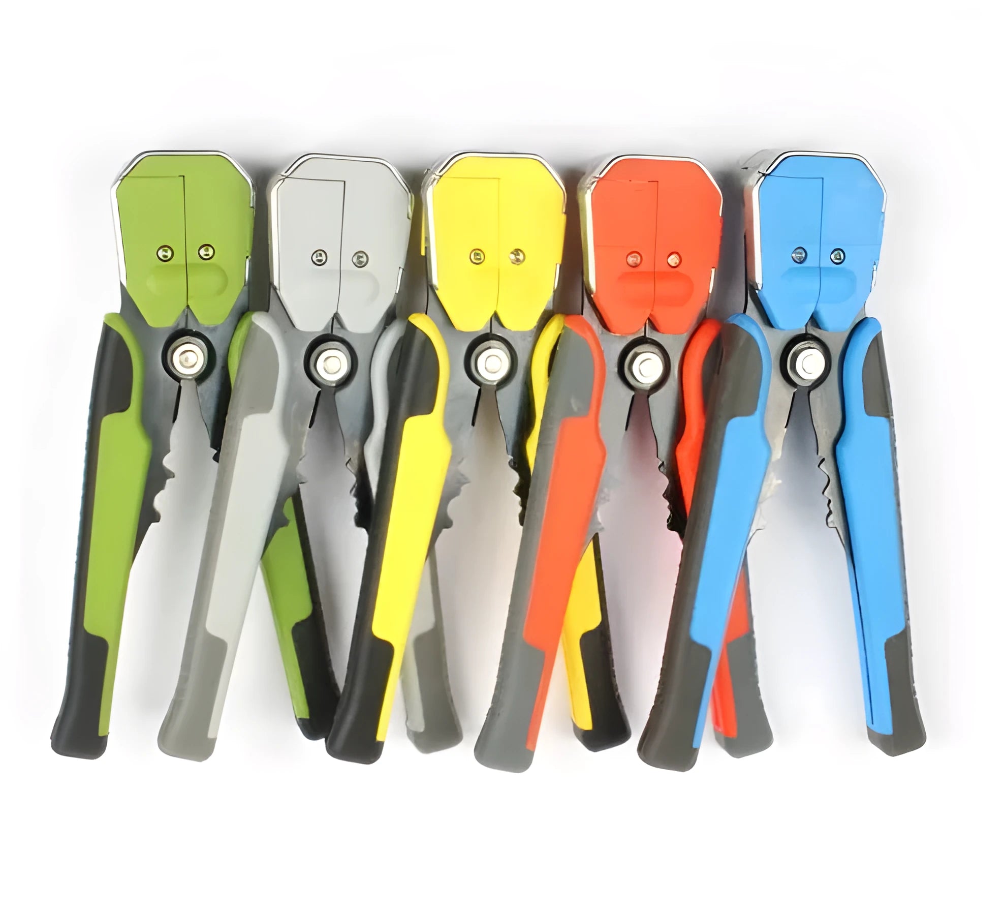 Yellow automatic 3-in-1 wire stripper crimping plier with metal jaws for electrical cable work