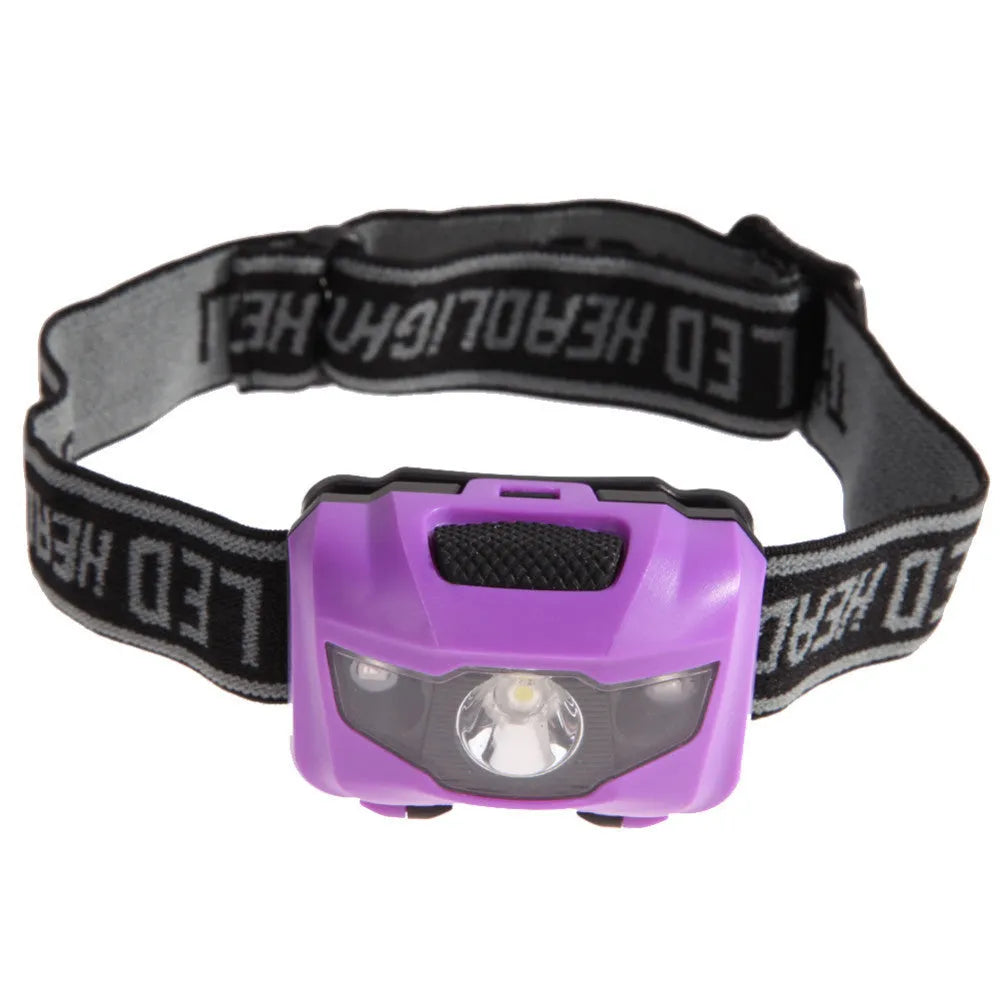 Cat Eye 2nd Generation head torch showing black orange purple white colour options with LED configuration