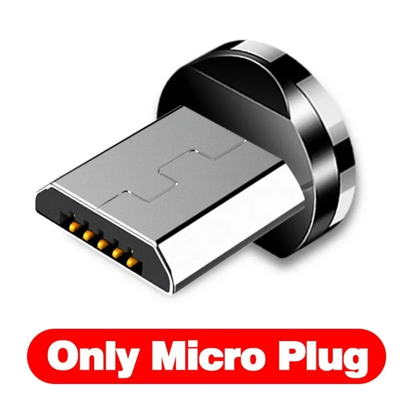 Black L-shaped magnetic charging cable with aluminium connector and LED light for mobile phones