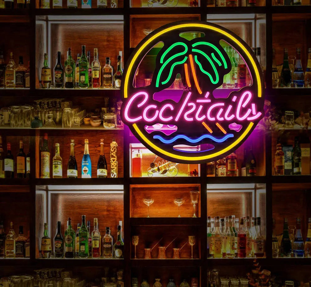 LED coffee neon billboard sign with mixed colour lights for commercial interior decoration