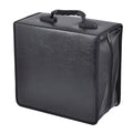Black Oxford fabric CD storage binder with zipper and a top carry strap