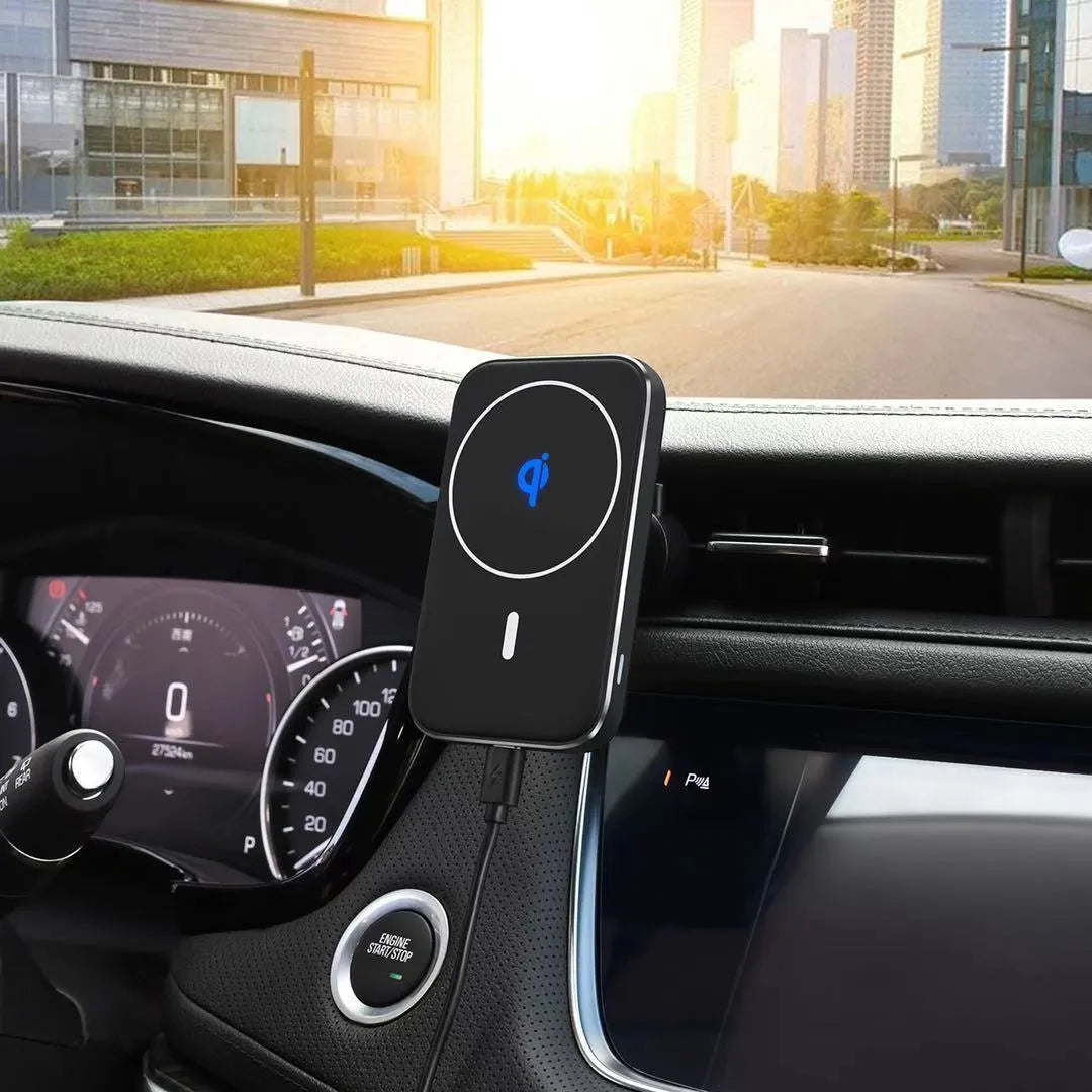 Black M6 magnetic wireless charging car bracket for smartphones