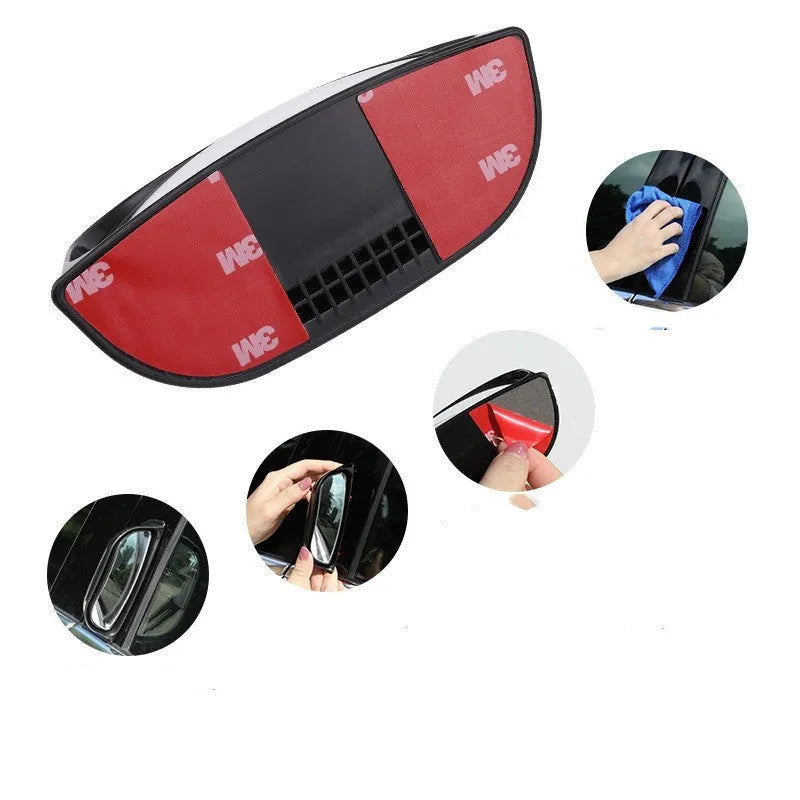 Two-row wide angle car rearview mirror with ABS construction and universal fit design