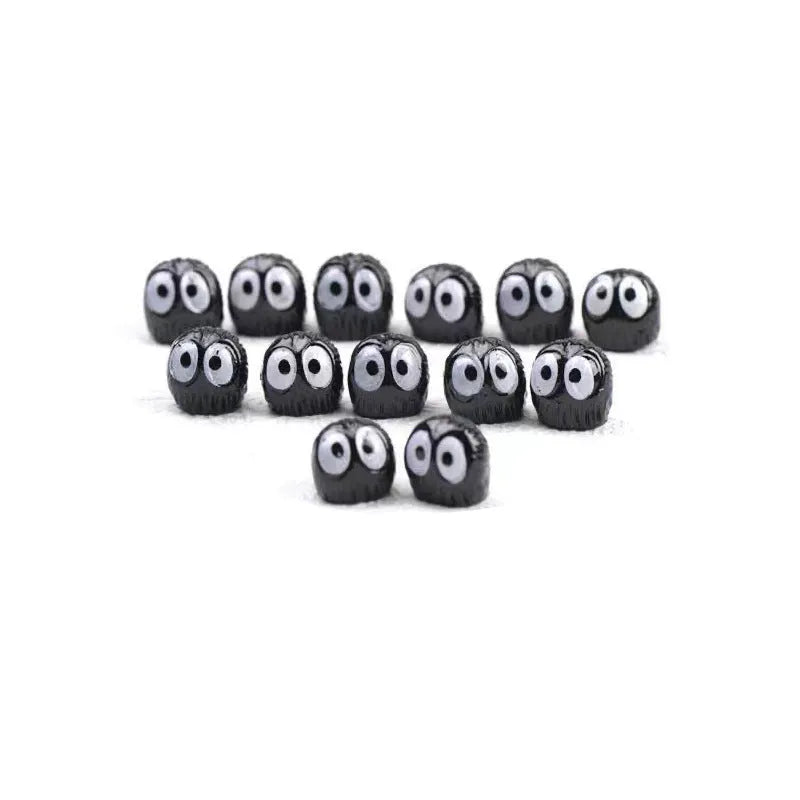Resin cartoon coal briquette car decoration measuring approximately 1cm with traceless mounting tape