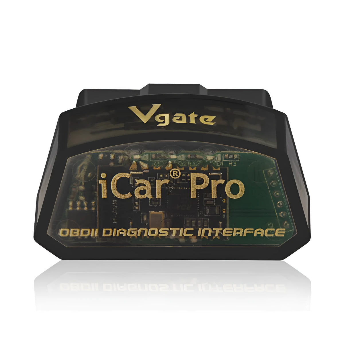 Black Vgate iCar Pro V2.2 OBDII Bluetooth adapter with user manual