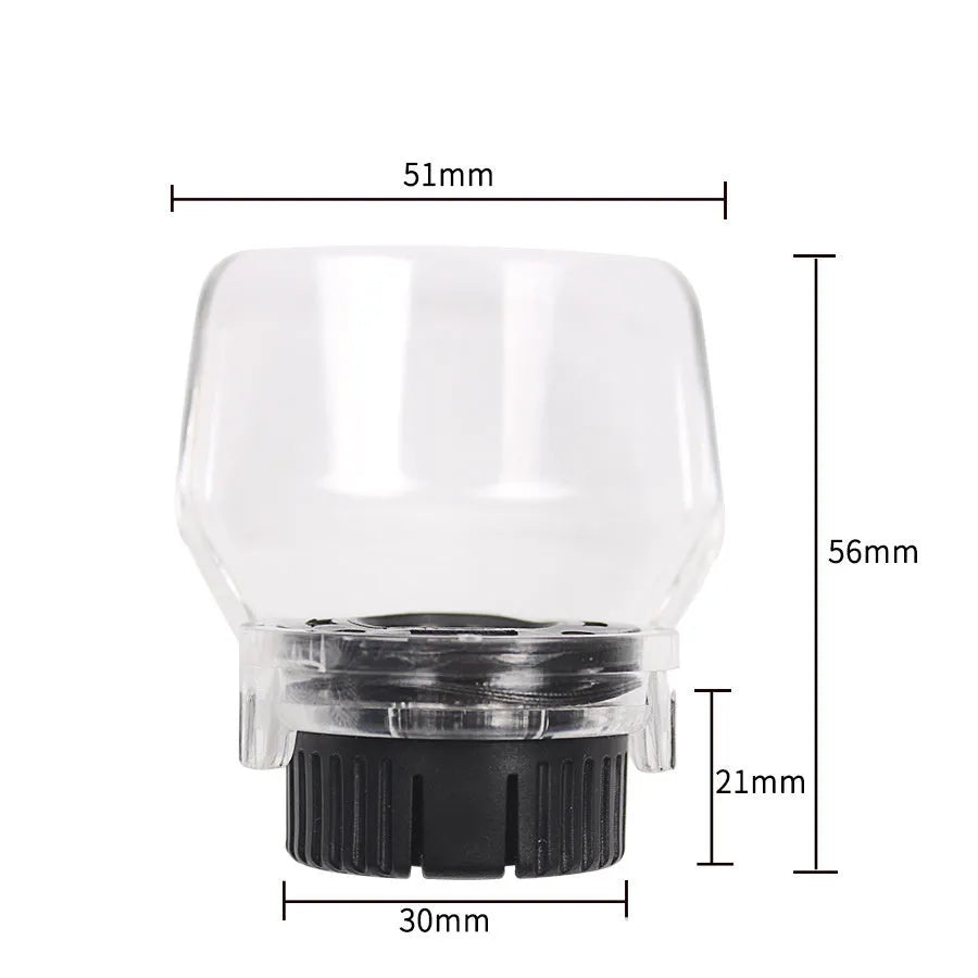Transparent Delta face shield protective cover with 17.5-19mm thread port for grinding and splash protection.