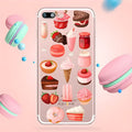 Transparent soft silicone iPhone case with a colourful ice cream pattern design on the back.