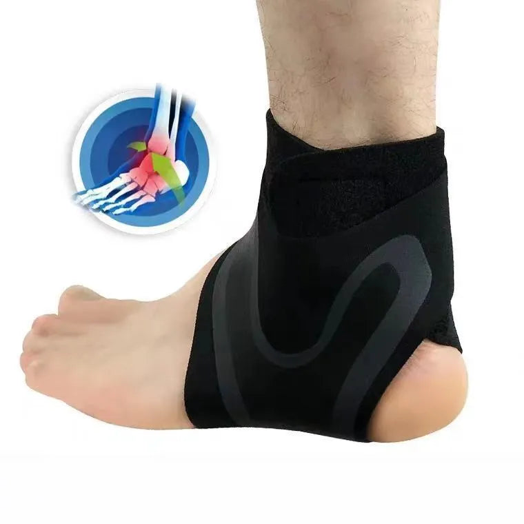 Ankle support brace for sports and recovery, shown in left and right foot versions for sizes M, L, XL.