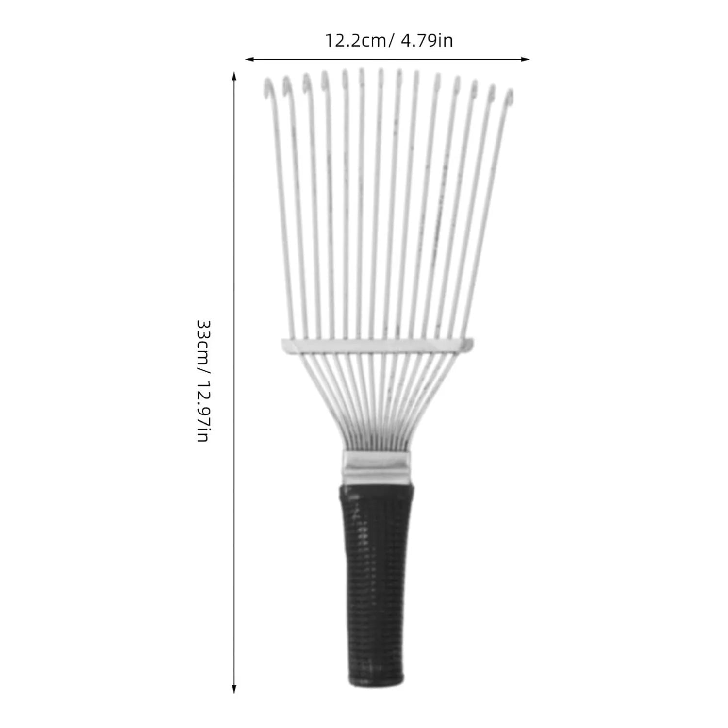 Stainless steel pet grooming rake comb with curved design for dogs and livestock