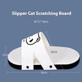 White slipper-style corrugated paper cat scratch board lying flat.