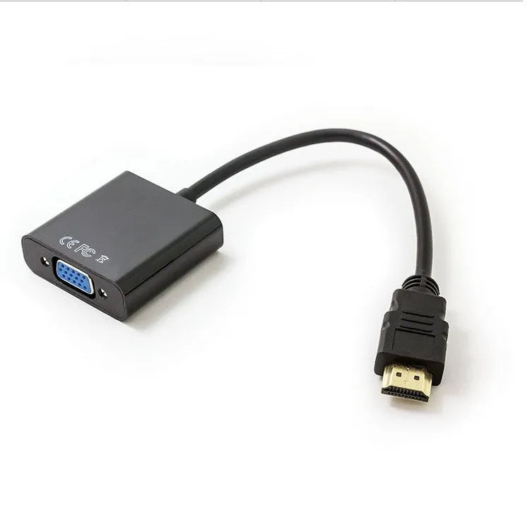 HDMI to VGA adapter cable with 0.3 metre black copper wire and connectors