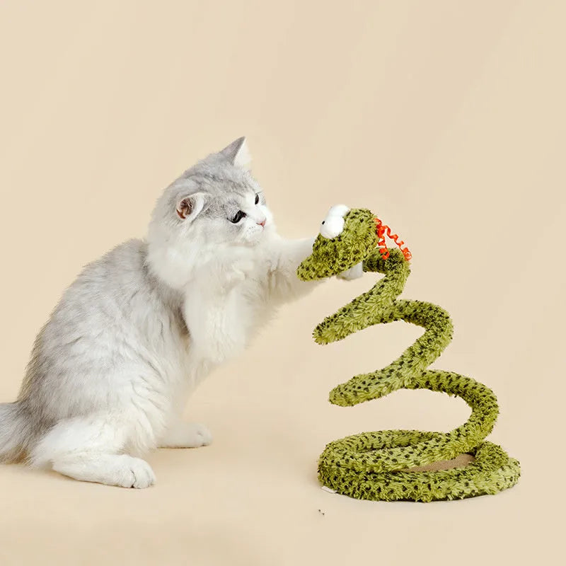 Green 140 cm cat teasing stick with colourful feather attachments for interactive feline play