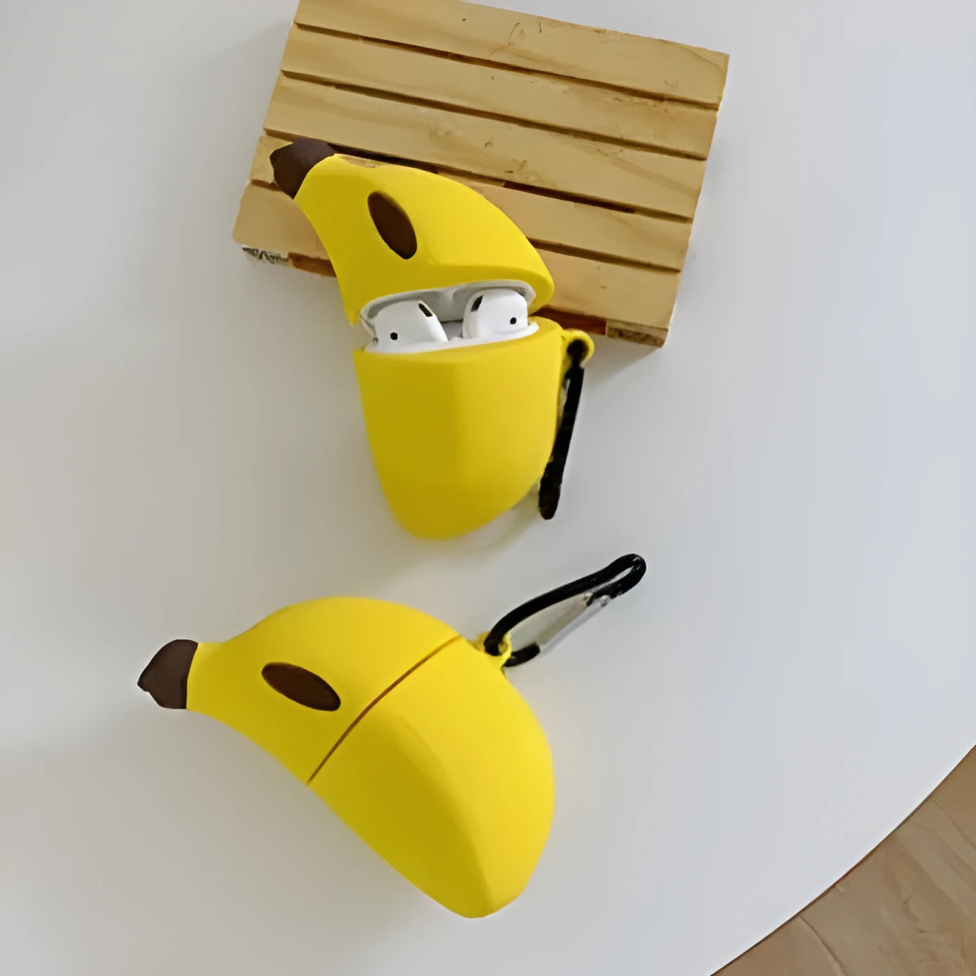 Yellow banana design silicone protective case for Apple AirPods Pro wireless earbuds