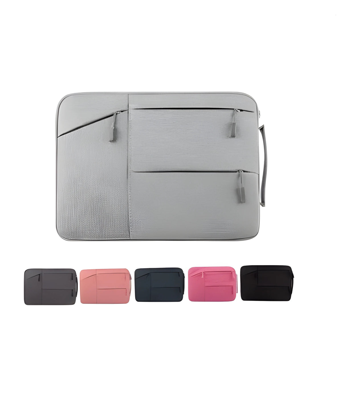 Laptop sleeve case for MacBook and Xiaomi 15 inch notebook with double zipper, front pockets, side handle, multiple colours