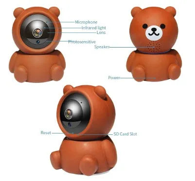 Bear 1080P WiFi IP security camera with auto-tracking and infrared night vision for home surveillance