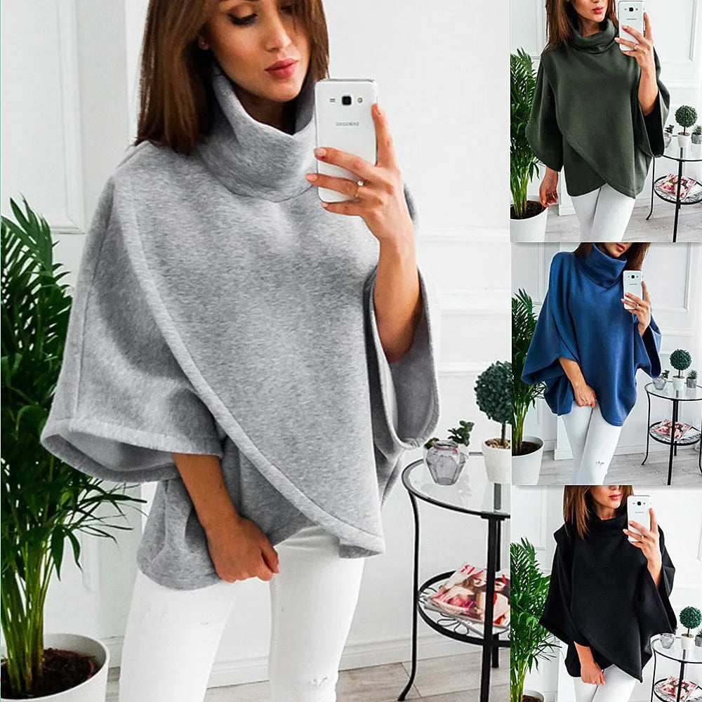 Women's longline cardigan with batwing sleeves and three-button placket in plus velvet fleece