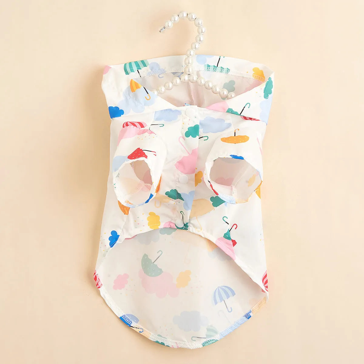 Colourful cartoon umbrella pattern pet dog raincoat in polyester material
