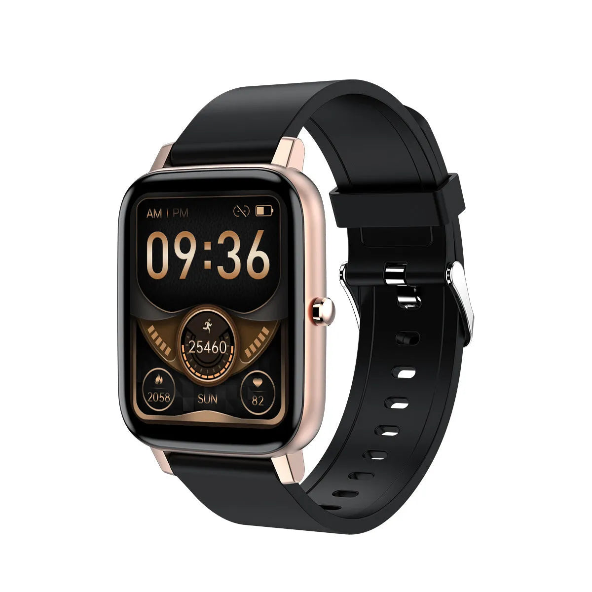 H80 fashion sports smart watch with silicone strap on wrist, showing health metrics on 1.69 inch screen.