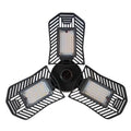 A foldable silver die-cast aluminium industrial LED lamp with a wide beam, suitable for garage or workshop lighting.