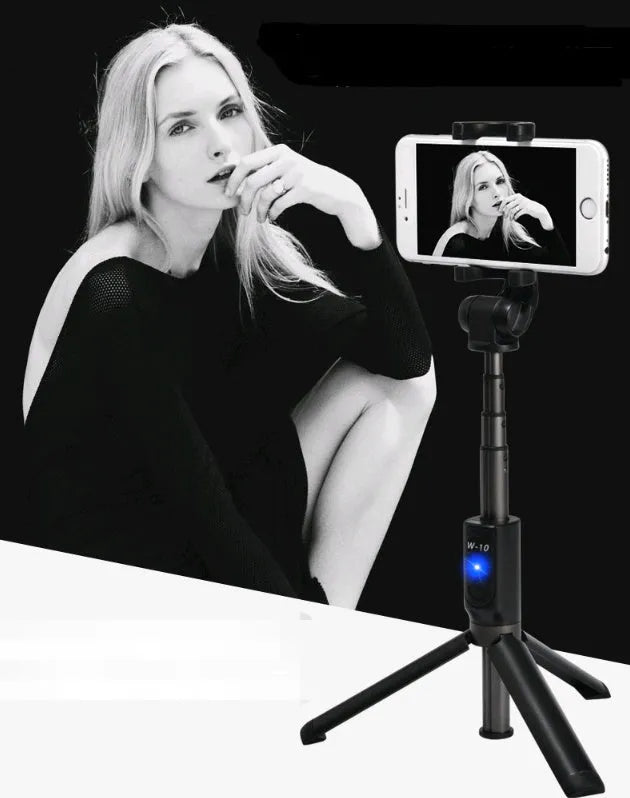 Aluminium alloy Bluetooth selfie stick with tripod base and remote control for mobile phones