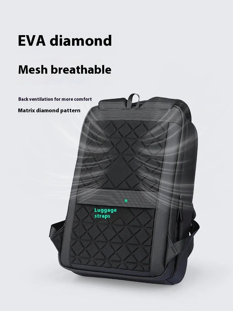Graphite grey USB business backpack with Oxford cloth construction