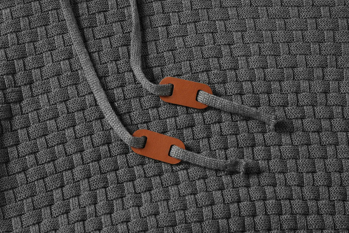 Men's cotton polyester blend hooded sweatshirt shown in one of nine available colours.