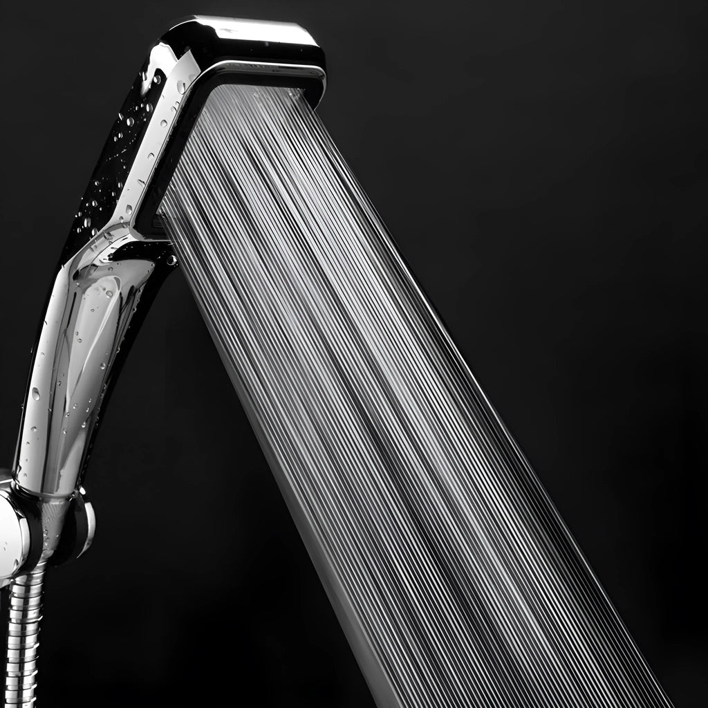Orange plastic hand-held pressurised shower set with detachable design for bathroom use