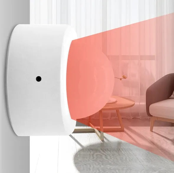 White wireless ZigBee infrared body sensor detector with 33mm by 28mm compact design