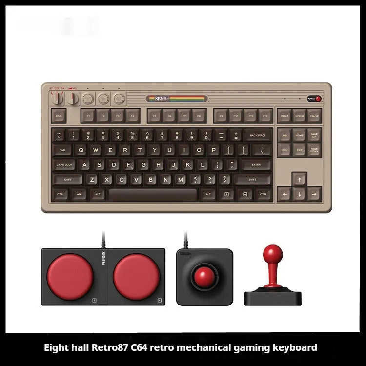 Retro87 C64 wireless mechanical gaming keyboard with Bluetooth connectivity and rocker switches