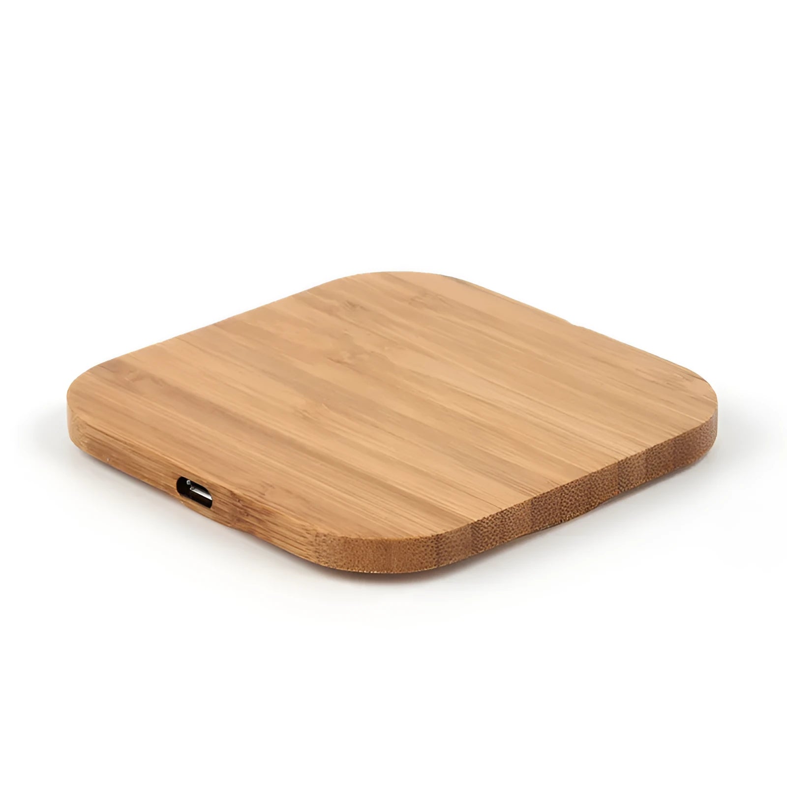 Square bamboo wood 5W wireless charging pad with Qi certification