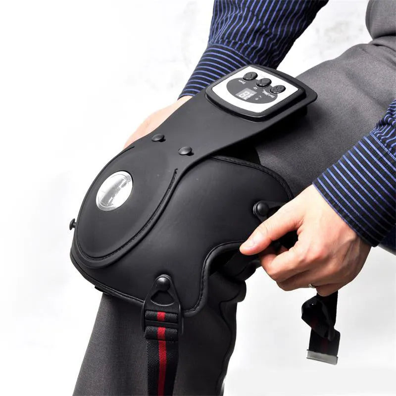 Infrared knee massager with adjustable temperature control and included knee and shoulder pads