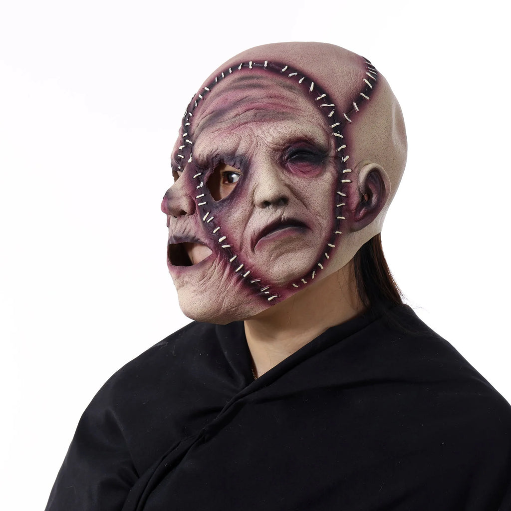 Three-sided grimace horror mask made from natural latex for Halloween costume parties