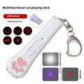 Rechargeable infrared cat laser toy with cat footprint design in blue, pink, purple or white