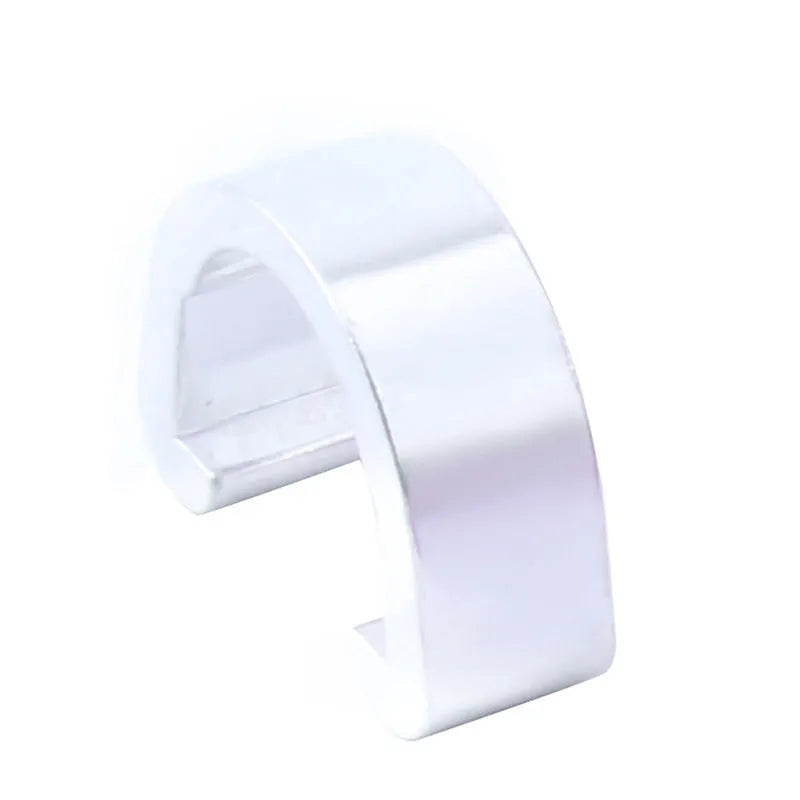 Ten small coloured aluminium C-shaped buckles for paracord and jewellery.