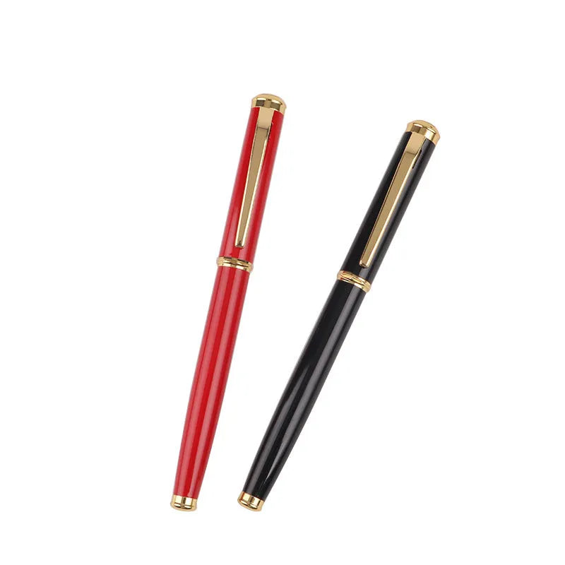 Red and black metal fountain pen with 0.5mm Yijin nib for office and student writing