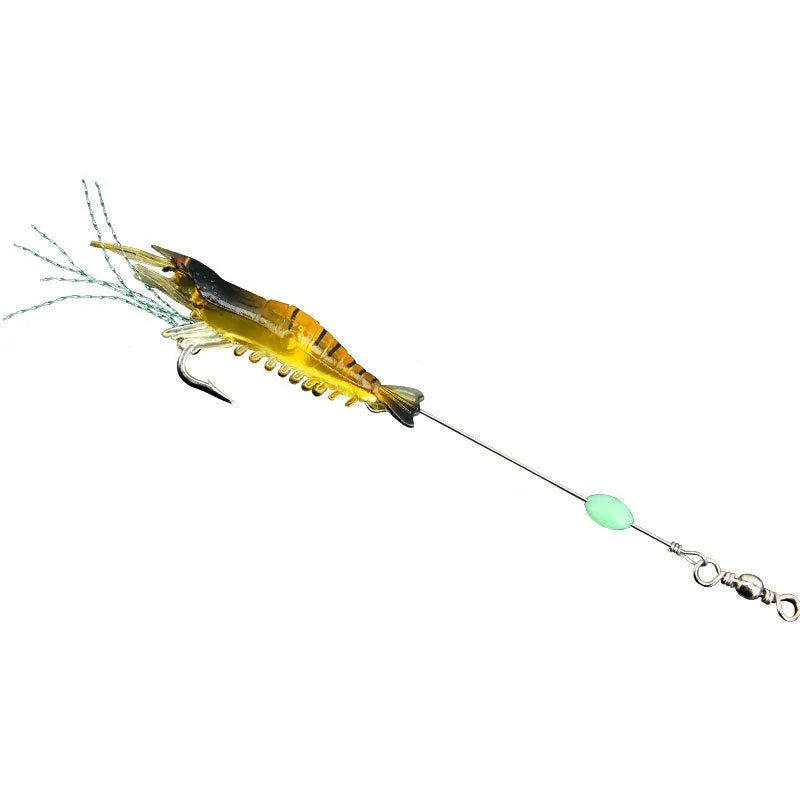 Luer soft fishing lure with attached hook in six colour variations including luminous options for freshwater fishing