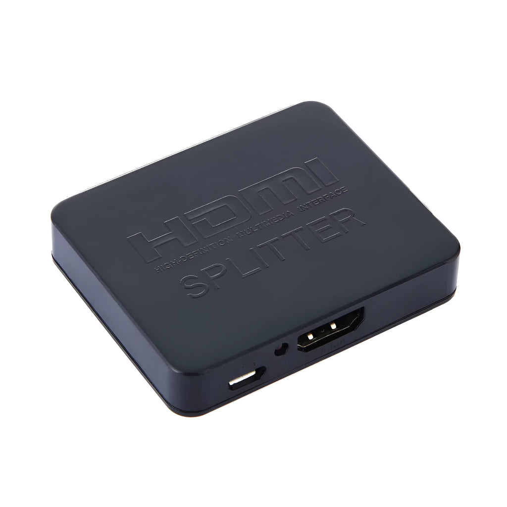 Black mini HDMI splitter 1 in 2 out with 1080p HDMI 1.4 HDCP support