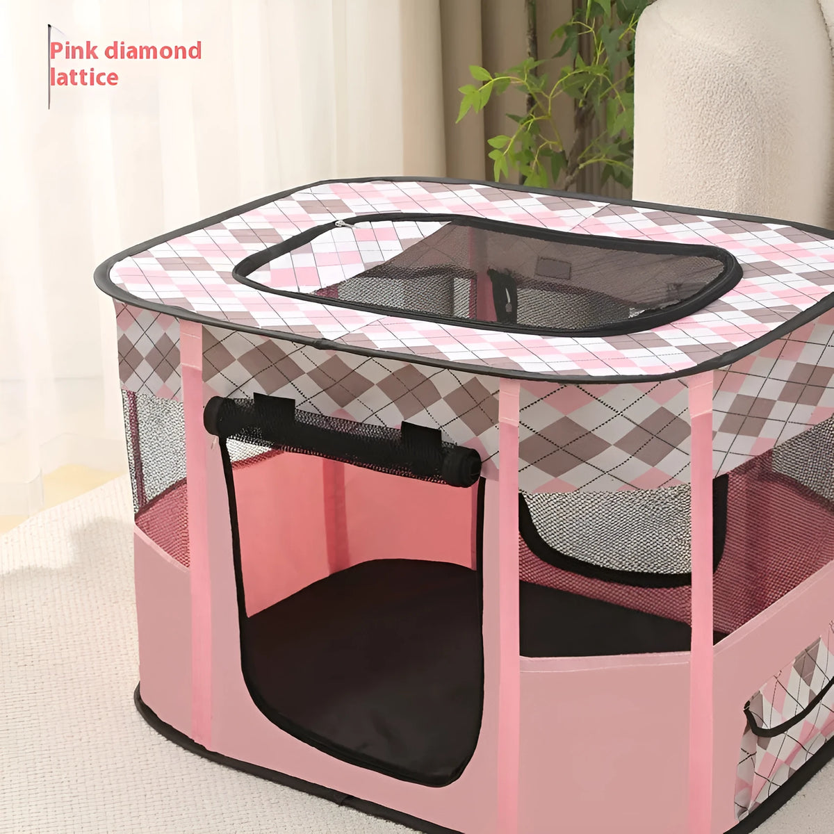 Breathable cloth pet tent for cats and dogs, available in multiple sizes and colours, including square and fang shapes.