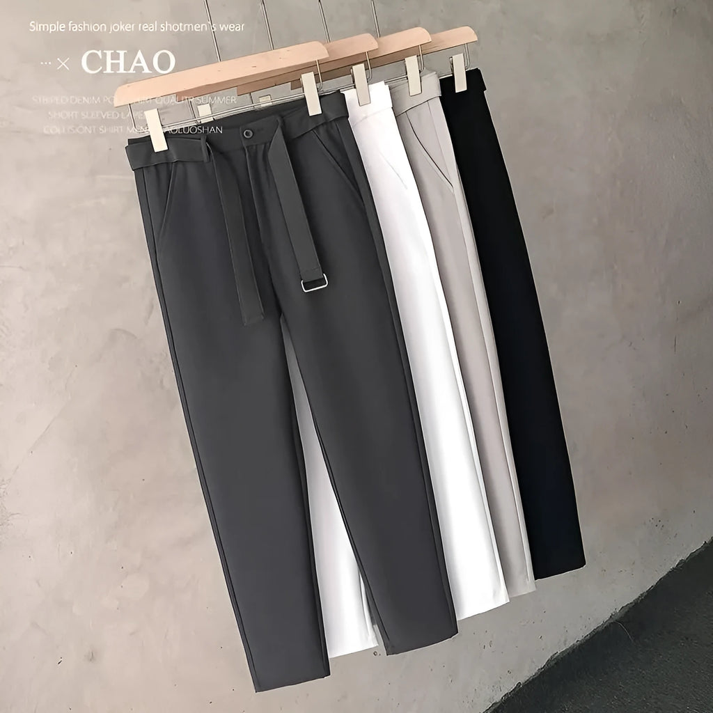 Boys slim straight tapered trousers in wool fabric available in multiple colours