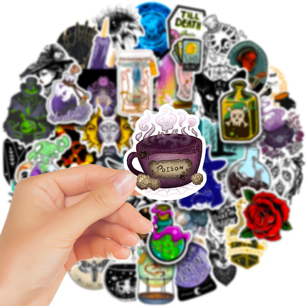 50 sheet pack of waterproof PVC glossy stickers for laptops and smooth surfaces