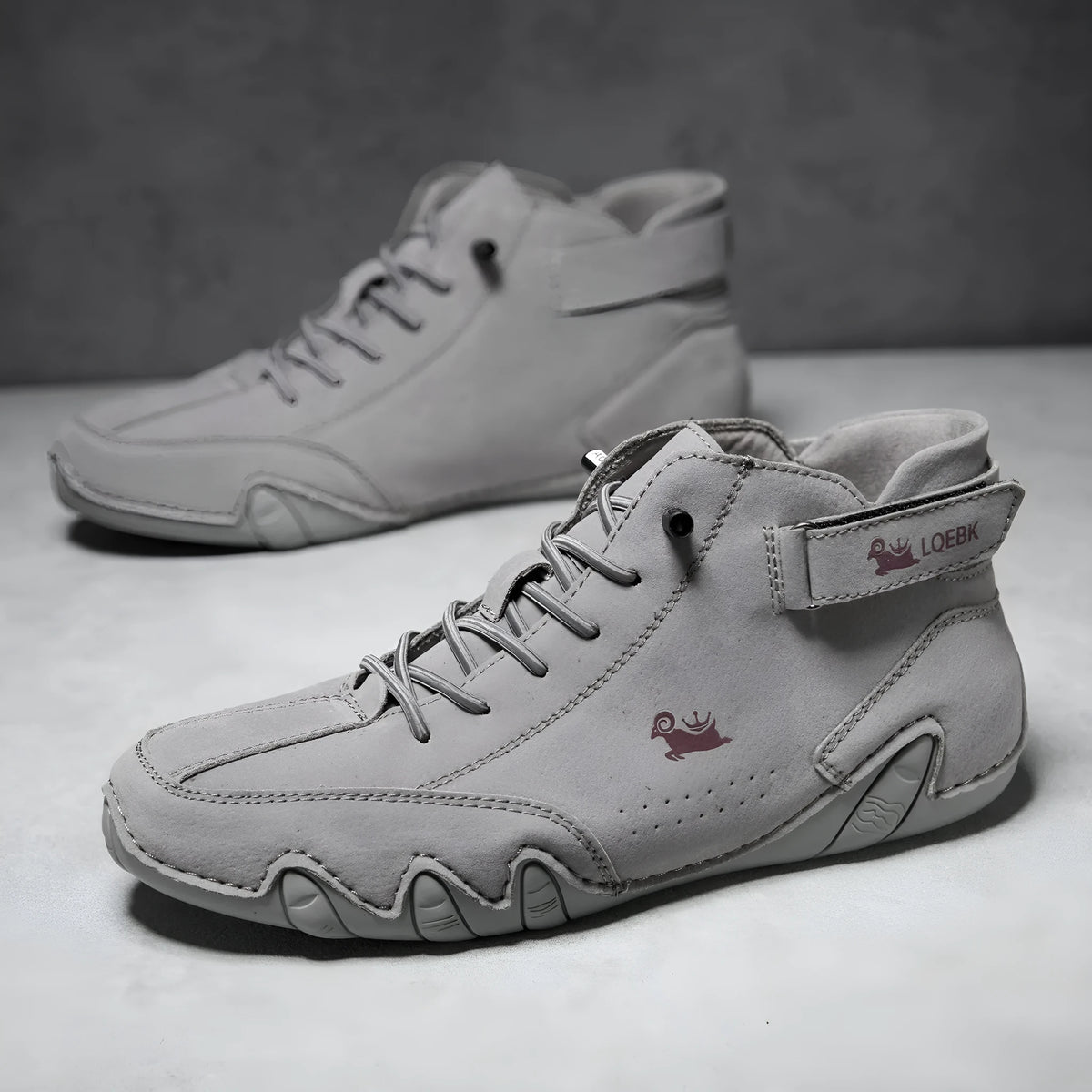 Men's brown high-top casual Martin boots with round toe and flat rubber sole on a white background.
