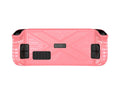 Red silicone protective case for Steam Deck handheld gaming console on a grey background.