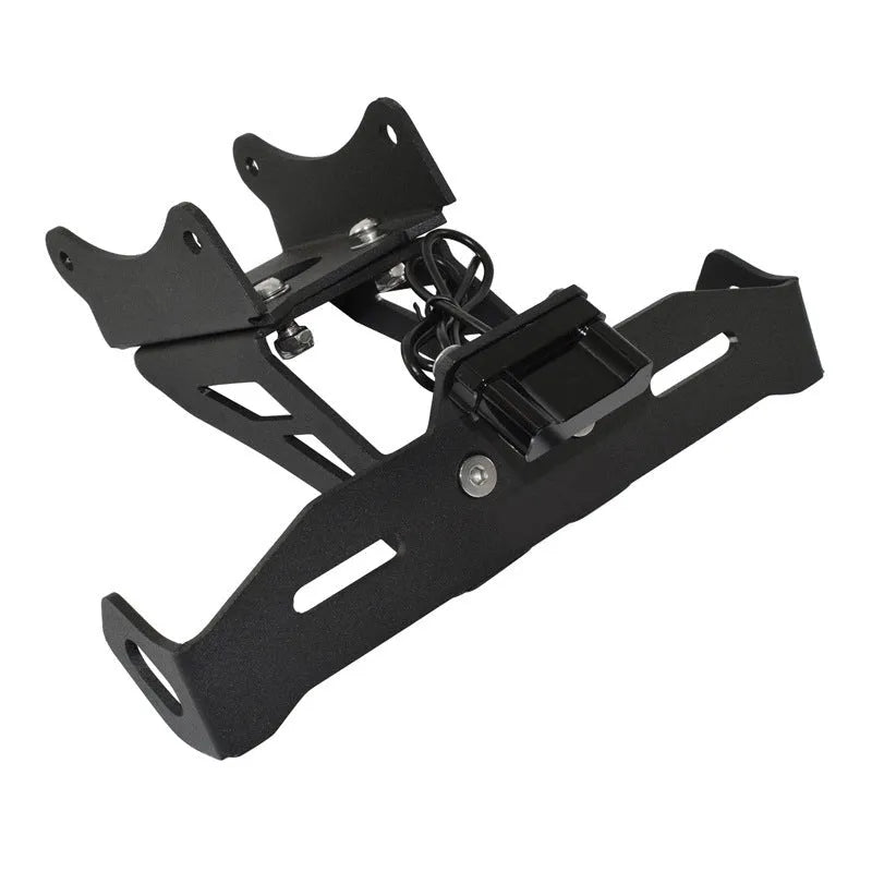 Black aluminium rear licence plate bracket for a Honda motorcycle.