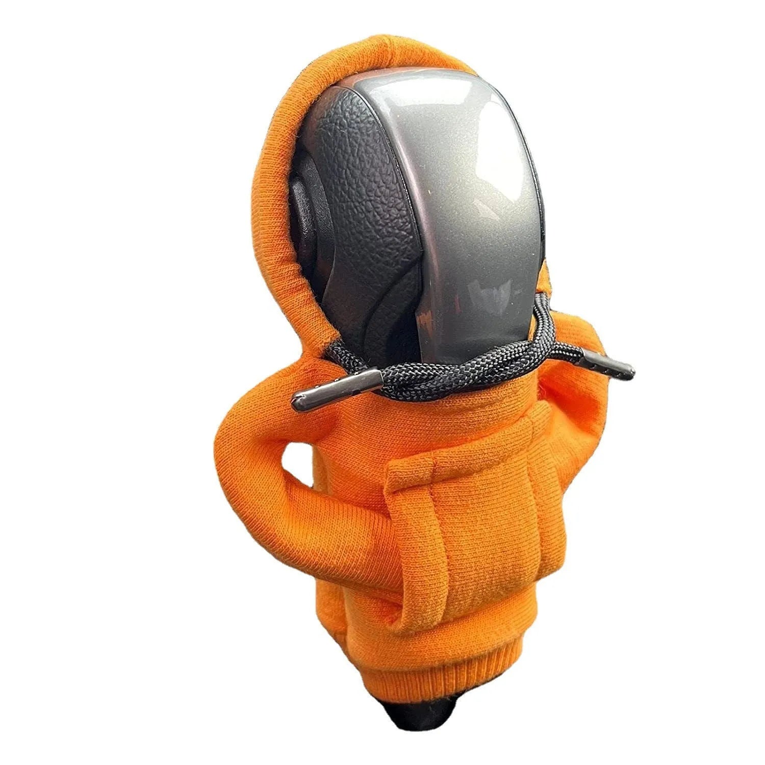Knitted cloth car gear shift knob cover measuring 13 by 8 cm in blue colour