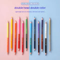 Wooden coloured pencil student studio set with double-head colour lead brush design